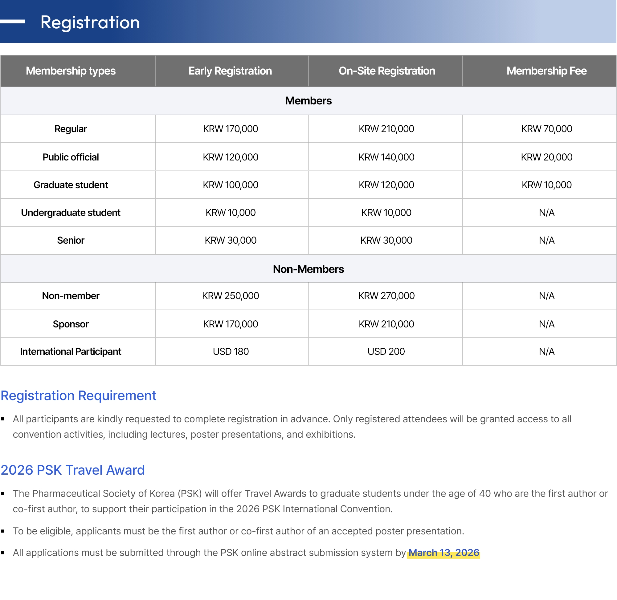 Registration