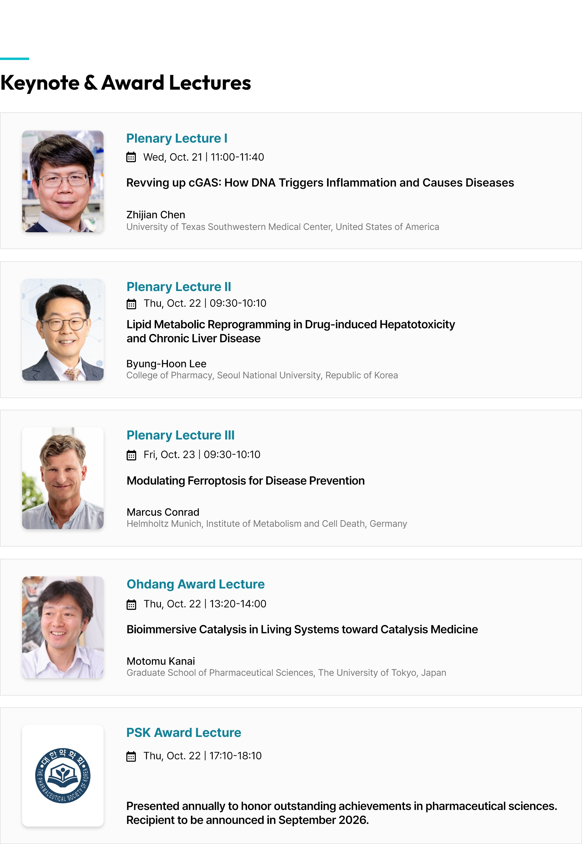 Keynote & Award Lectures
